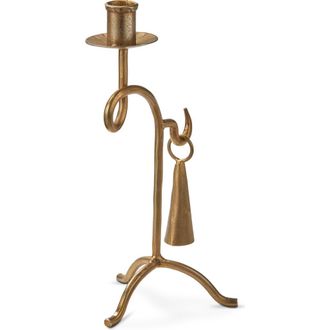 Tag Dana Antique Brass Iron Taper Holder & Snuffer Set 6x6x11 in in Gold at Nordstrom