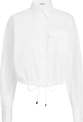 Brunello Cucinelli Crop shirt in White at Nordstrom, Size Xx-Large Eu