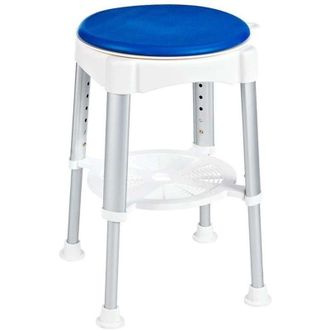 Ridder Sapho Accesorios Ridder - Taburete Giratorio De Altura Regulable, Blanco/azul A0050401