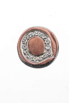 Spallanzani Sterling Silver Diamond Initial Q Letter Magnetic Round Charm