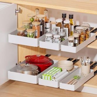 OEM Organizador De Cajones De Cocina Tuserxln - Sin Especificar - 3 Tama&ntilde;os - F&aacute;cil Instalaci&oacute;n - Deslizamiento Silencioso - Blanco