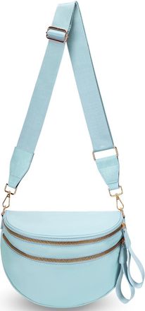 Generic Checkered Crossbody Bag for Women, 2026 Checkered Bum Bag with Spacious and Adjustable Shoulder Straps for Daily Commuting/Travel (Ice blue, Solid col
