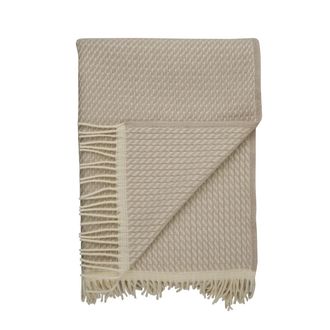 Roros Tweed Mello Wolldecke, 210 x 150 cm, warm grey