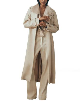 Reiss Teya Linen-Blend Smart Trench Coat