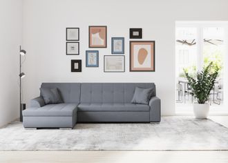 Domo Collection Ecksofa »Treviso viele Bezüge, auch in Cord, L-Form, B/T/H: 267/80/83 cm« wahlweise mit Bettfunktion, incl. Zierkissen, hochwertige Steppung