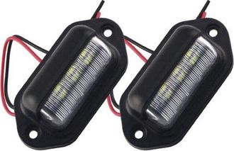 OEM 2 Luci Posteriori A Led Impermeabili Per Targa - 6 Smd, 12v/24v, Compatibili Con Camion, Auto, Furgoni, Rimorchi E Roulotte