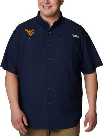 Columbia Mens Columbia Navy West Virginia Mountaineers Big & Tall Tamiami Omni-Shade Button-Down Shirt at Nordstrom, Size Xxx-Large