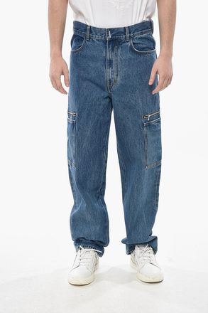 Givenchy Jeans Cargo Straight Fit in Denim Lavaggio Medio 21cm Givenchy