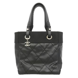 Chanel Black Canvas Tote Bag (Pre-Owned)