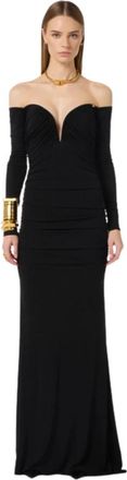 Elisabetta Franchi Jersey Cr&ecirc;pe Sweetheart Gown - Dames - Avondkleed - Zwart - M - Kleedjes