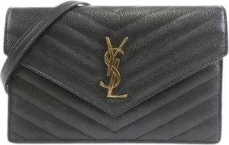 Saint Laurent Pre-owned Cross Body Bags, female, Black, Size: ONE SIZE Pre-owned Wallet