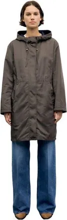 Gerard Darel Velia Reversible Parka Coat in Brown at Nordstrom, Size X-Large/xx-Large