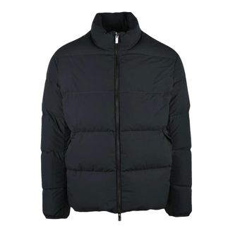 Emporio Armani Jassen, Heren, Zwart, L, Leer, Donsjack