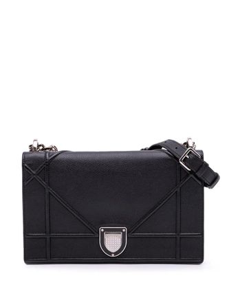 Dior 2016 Medium Grained Calfskin Diorama Flap crossbody bag - women - Calf Leather - One Size - Black