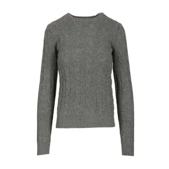 Polo Ralph Lauren Iconic Cable-Knit Cashmere Jumper - female - Polo Ralph Lauren - Cashmere Knitwear - Gray - M - Knitwear
