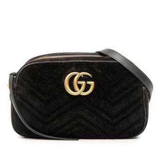 Gucci Pre-owned Gucci Small GG Marmont Matelasse Velvet Crossbody Ladies 5PAEQV9EPZLER16M