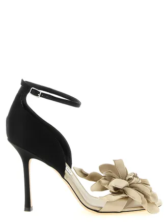 Jimmy Choo London Multicolor Tencel Stiletto Heel Womens Sandals