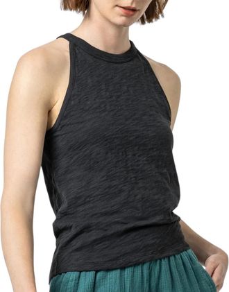 Lilla P Halter Crewneck Tank Top In Black