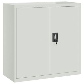 vidaXL Vidaxl - Armario De Oficina 2 Puertas 90 Cm Acero Gris