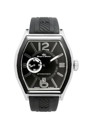 Yonger & Bresson Mens Black Dial with Silver Case Watch Rubber - One Size