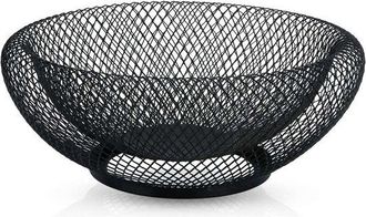 OEM Cesta De Fruta Met&aacute;lica Redonda Negra De 25 X 9,8 Cm, Frutero Moderno De Doble Pared, Ideal Para La Cocina, El Comedor O La Sala De Estar