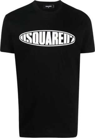 Dsquared2 Zwart katoenen T-shirt met logo-opdruk - Heren - T-shirts - Zwart - M - Katoen - Tops