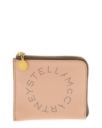 Stella McCartney Stella Mccartney Perforated Logo Zip Card Holder