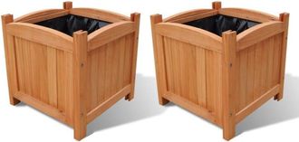 vidaXL Vidaxl - Juego de arriates de madera 2 unidades 30x30x30 cm
