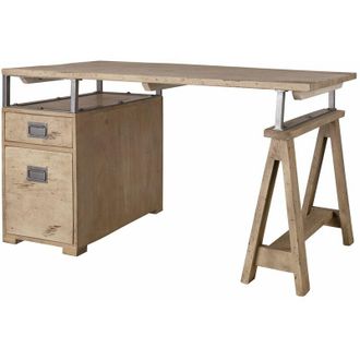 Massivmoebel24 scrivania in legno di Mango 140x78x80 sbiancato laccato railway 329