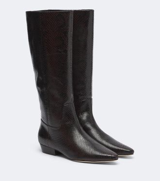 Veronica Beard Botas altas Gabrielle de piel grabada