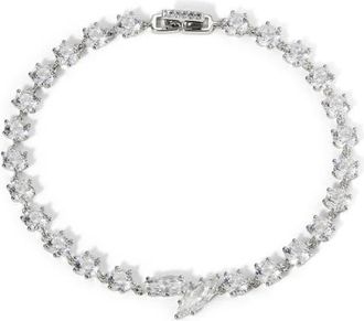Nadri Beatrix Offset Cubic Zirconia Bracelet in Rhodium at Nordstrom
