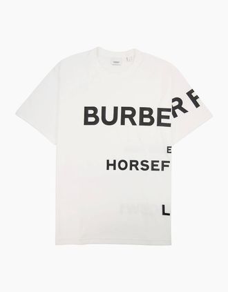 Burberry Mens Burberry Harlford Logo Oversized T Shirt White - Size: 34
