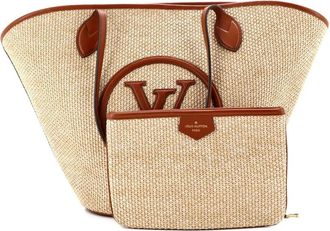 Louis Vuitton Saint Jacques NM Handbag Raffia and Leather shoulder bag - Marrone