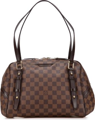 Louis Vuitton Pre-owned Womens Trevi Handbag Damier Ebene Leather - Brown Textile - One Size