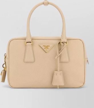Prada leather shoulder bag gold tone hardware