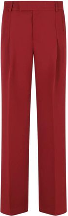Federica Tosi Pantalone Ampio Frescolana - Dames - Wijde Broeken - Rood - M - Wol - Broeken