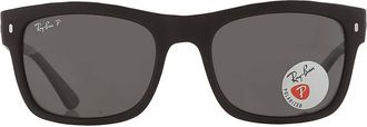 Ray-Ban Polarized Black Square Unisex Sunglasses RB4428 601S48 56