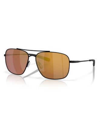 Costa Mens Canaveral 6002 Sunglasses 580G In Satin Black Gold Mirror