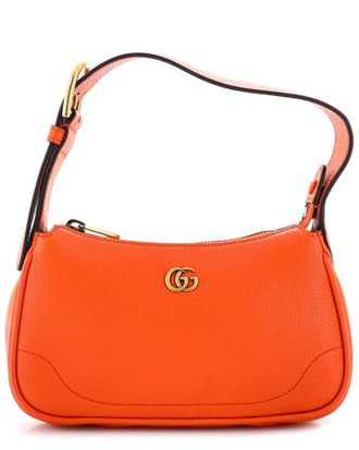 Gucci Orange Leather Aphrodite Shoulder Bag Mini (Authentic Pre-Loved)