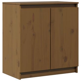 vidaXL Armario Auxiliar Madera Maciza De Pino Marr&oacute;n Miel 60x36x65 Cm Vidaxl