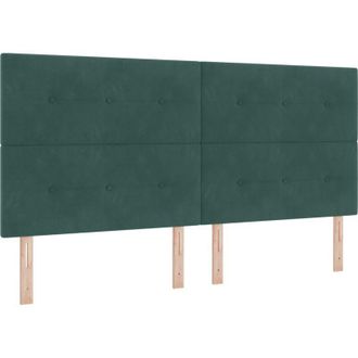 vidaXL Cabecero Montaje En La Pared Verde Oscuro 200 Cm Terciopelo Vidaxl