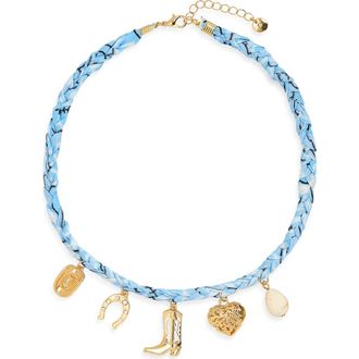 BP. Bandana Charm Necklace in Blue at Nordstrom