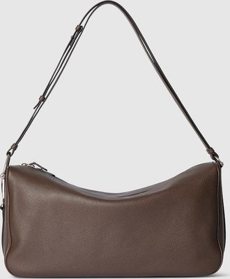 Gucci Half Horsebit Crossbody Bag, Brown, Leather