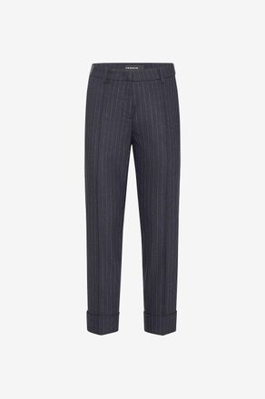 Cambio Zigarettenhose aus Nadelstreifen-Flanell Krystal