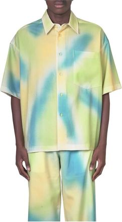 BONSAI Gespoten Crop Shirt - Heren - Korte mouwen Overhemden - Veelkleurig - M - Overhemden