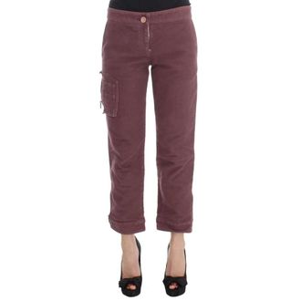 Ermanno Scervino Cotton Cropped Cargo Pants - Dames - Slim Fit Broeken - Rood - 2XS - Katoen - Broeken