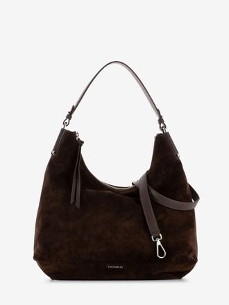 Coccinelle Borsa hobo Rebekka in suede brunette