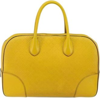 Gucci Pre-owned Bright Top Handle Bag - Dames - Vintage Handtas - Geel - ONE Size - Leer - Vintage