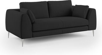 Divani.Store Divani.store - Plano Sof&aacute; Moderno En Microfibra T&eacute;cnica Desmontable 196 Cm Negro
