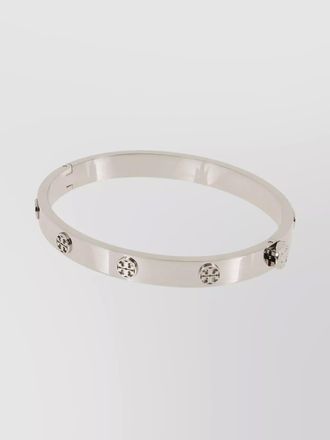 Tory Burch crystal embellished stainless steel bangle bracelet